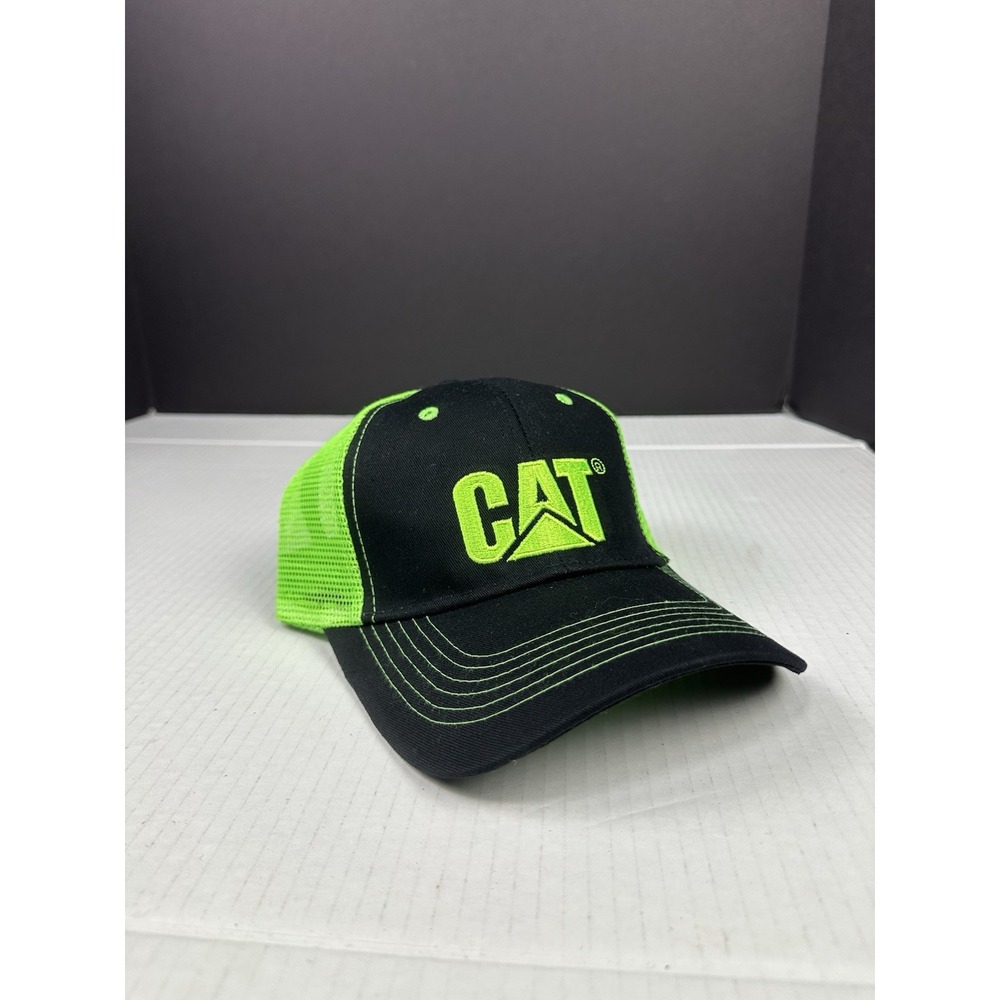 Caterpillar CAT Equipment Fluorescent Neon Green & Charcoal Mesh Twill Cap/Hat